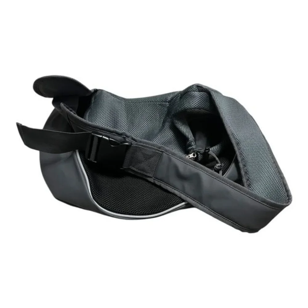 Gray Mesh Pet Sling Carrier Bag for Small Dogs or Cats – Hands-Free Crossbody De